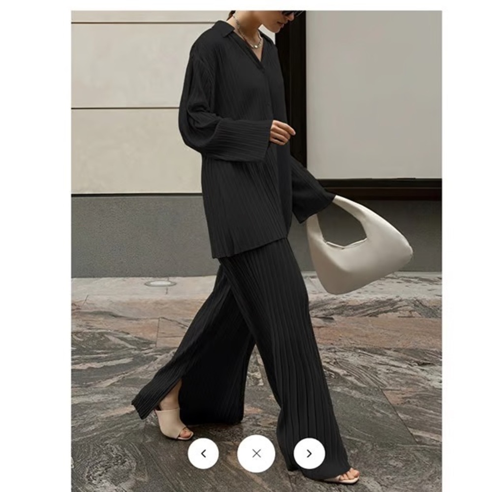 NWT Commense Elegant Black Top and Pants Set